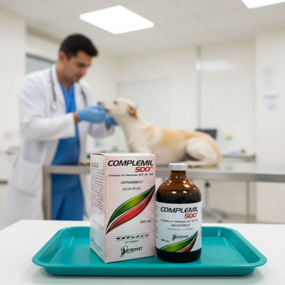 complemil-500-perro-anemico-bandeja-teal-vet-clinica