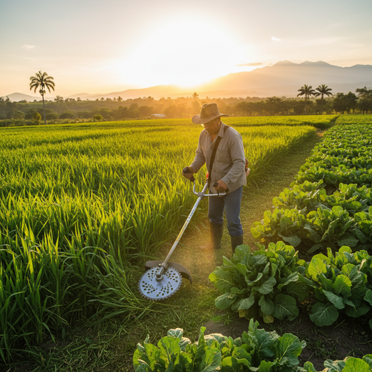 cuchilla-groway-widia-atardecer-adulto-limpiando-campo-cultivo-luz-dorada-ecuador