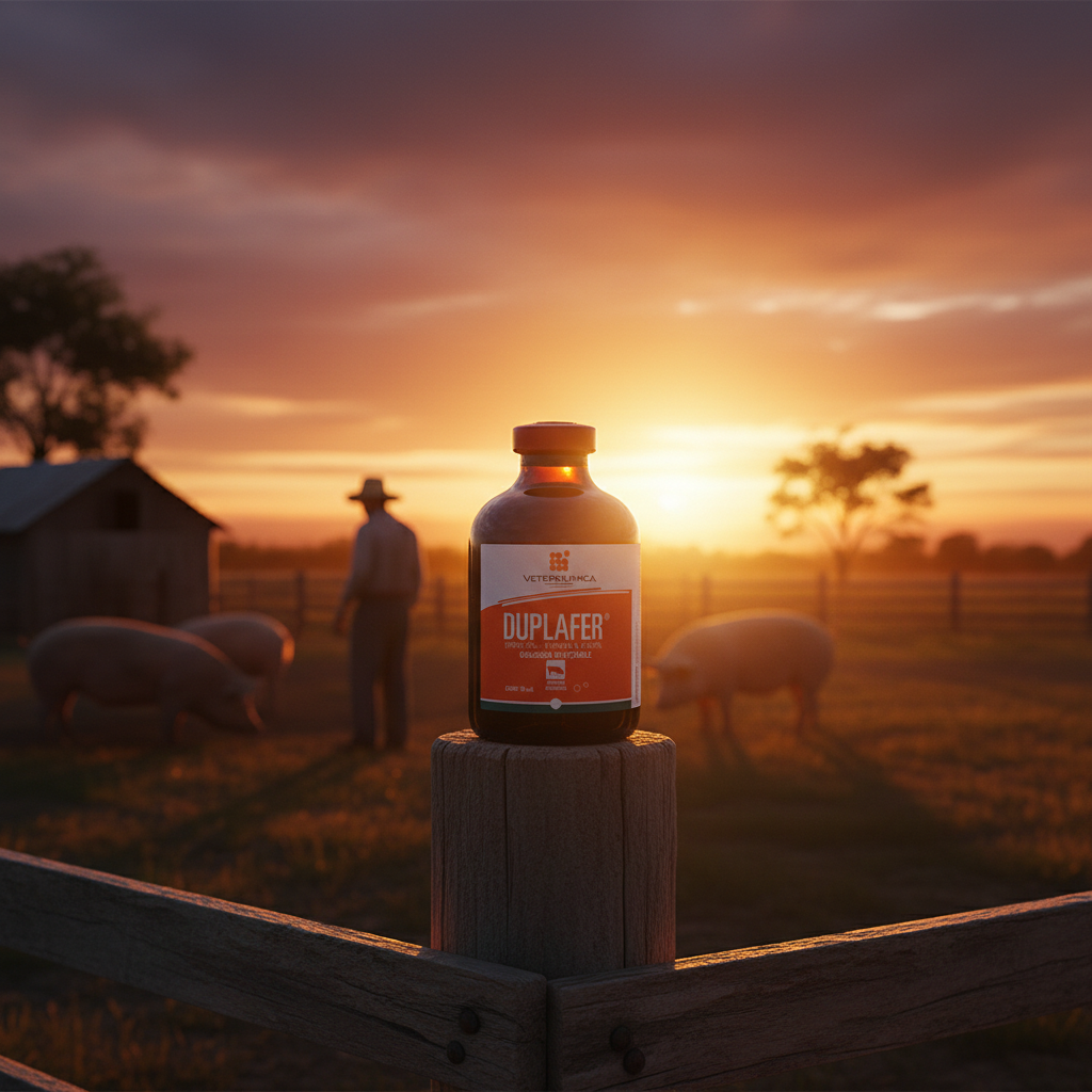 duplafer-hierro-lechones-silueta-atardecer-frasco-poste-siluetas-cerdos-agricultor-cielo-naranja