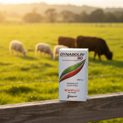 dynabolin-50-animales-sanos-cerca-madera-atardecer-dorado