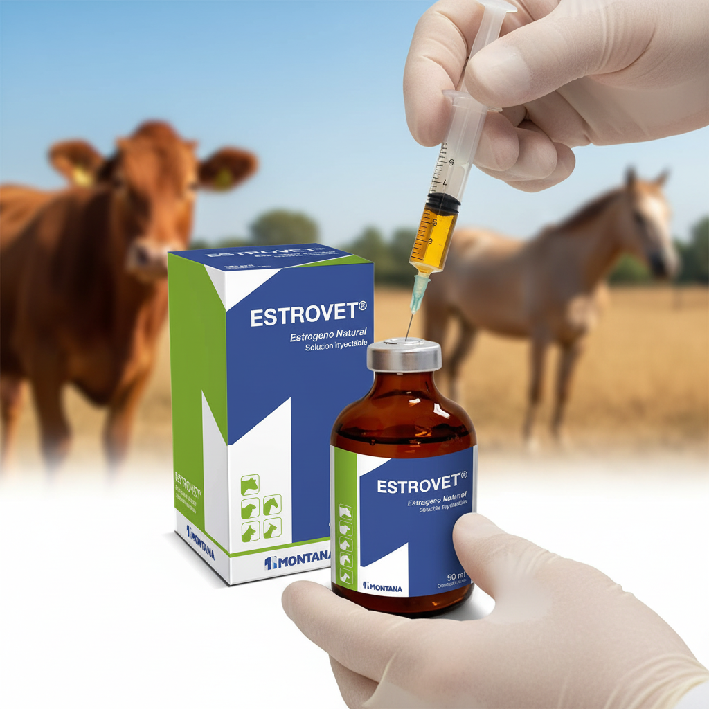 estrovet-inyectable-closeup-carga-manos-cargando-solucion-estrogeno-dorada-jeringa-vaca-yegua-fondo