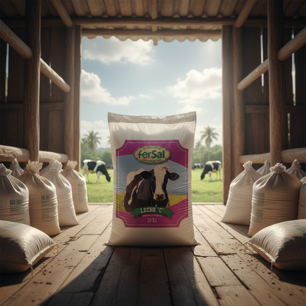 fersal-leche-bodega-tropical-holstein-sacos-apilados-ecuador
