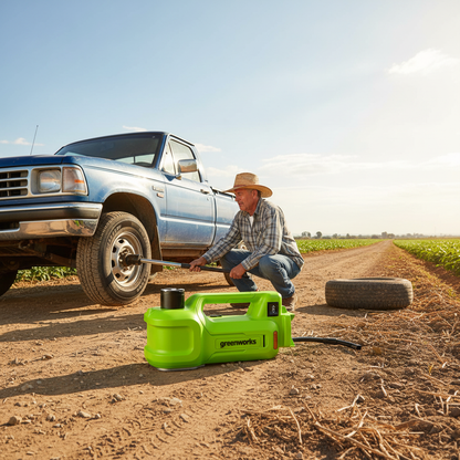 greenworks-jack-camioneta-carretera-campo