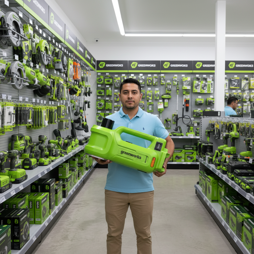 greenworks-tienda-cliente-sosteniendo