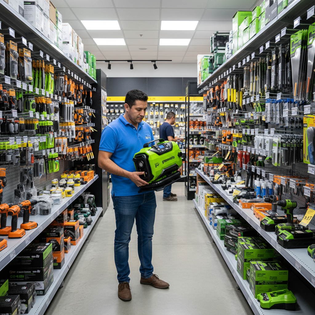 inflador-tienda-cliente-examinando