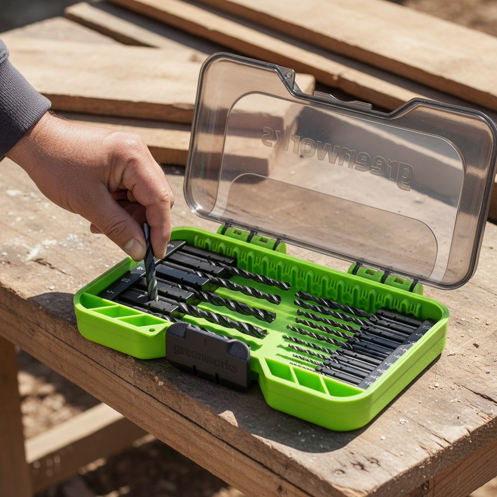 juego-brocas-oxido-negro-greenworks-construccion-adulto-tomando-broca-madera-ecuador