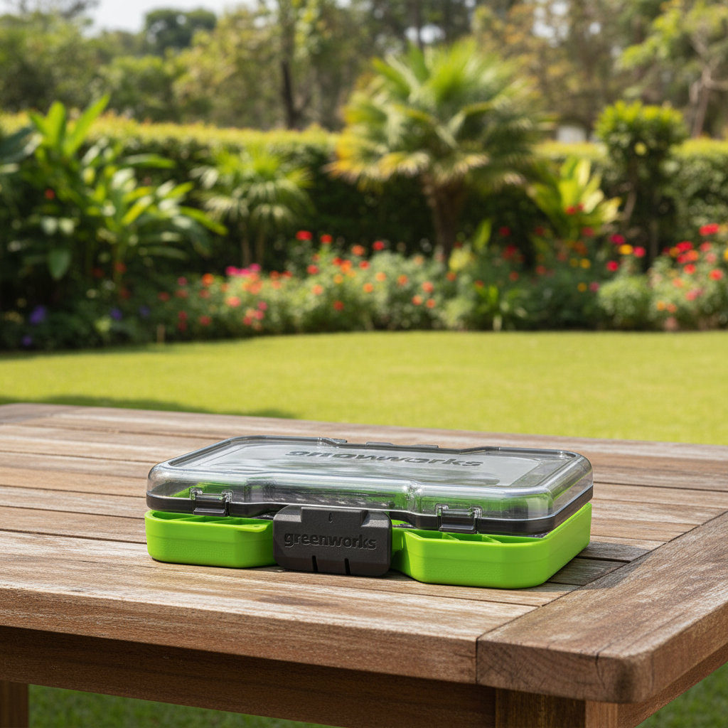 juego-brocas-oxido-negro-greenworks-jardin-estuche-cerrado-mesa-rustica-ecuador