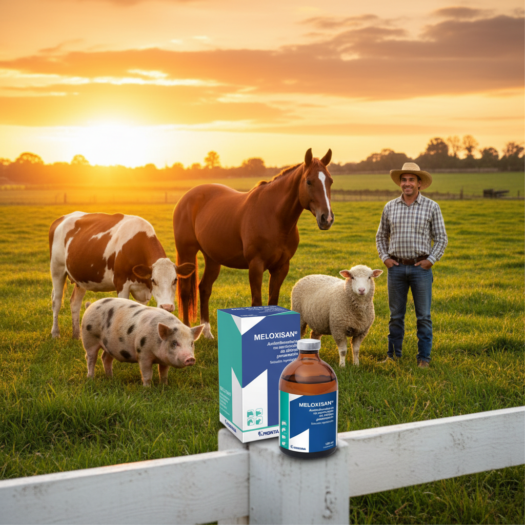 meloxisan-analgesico-antiinflamatorio-recuperacion-total-vaca-caballo-cerdo-oveja-sanos-potrero-atardecer
