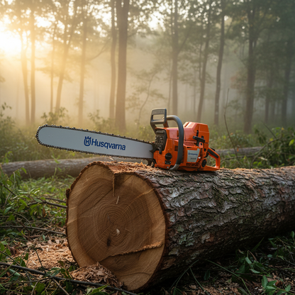 motosierra-husqvarna-395xp-amanecer-forestal-niebla-ecuador