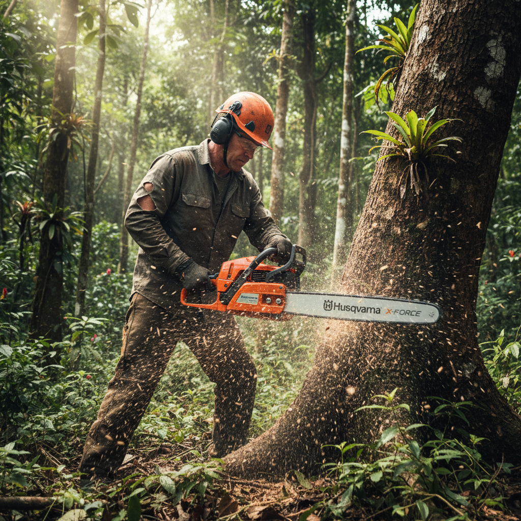 motosierra-husqvarna-61-tronco-enorme-amazonia-ecuador