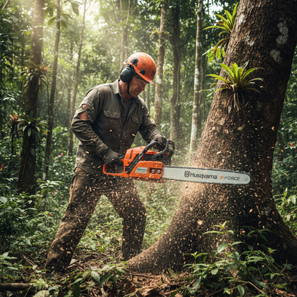 motosierra-husqvarna-61-tronco-enorme-amazonia-ecuador