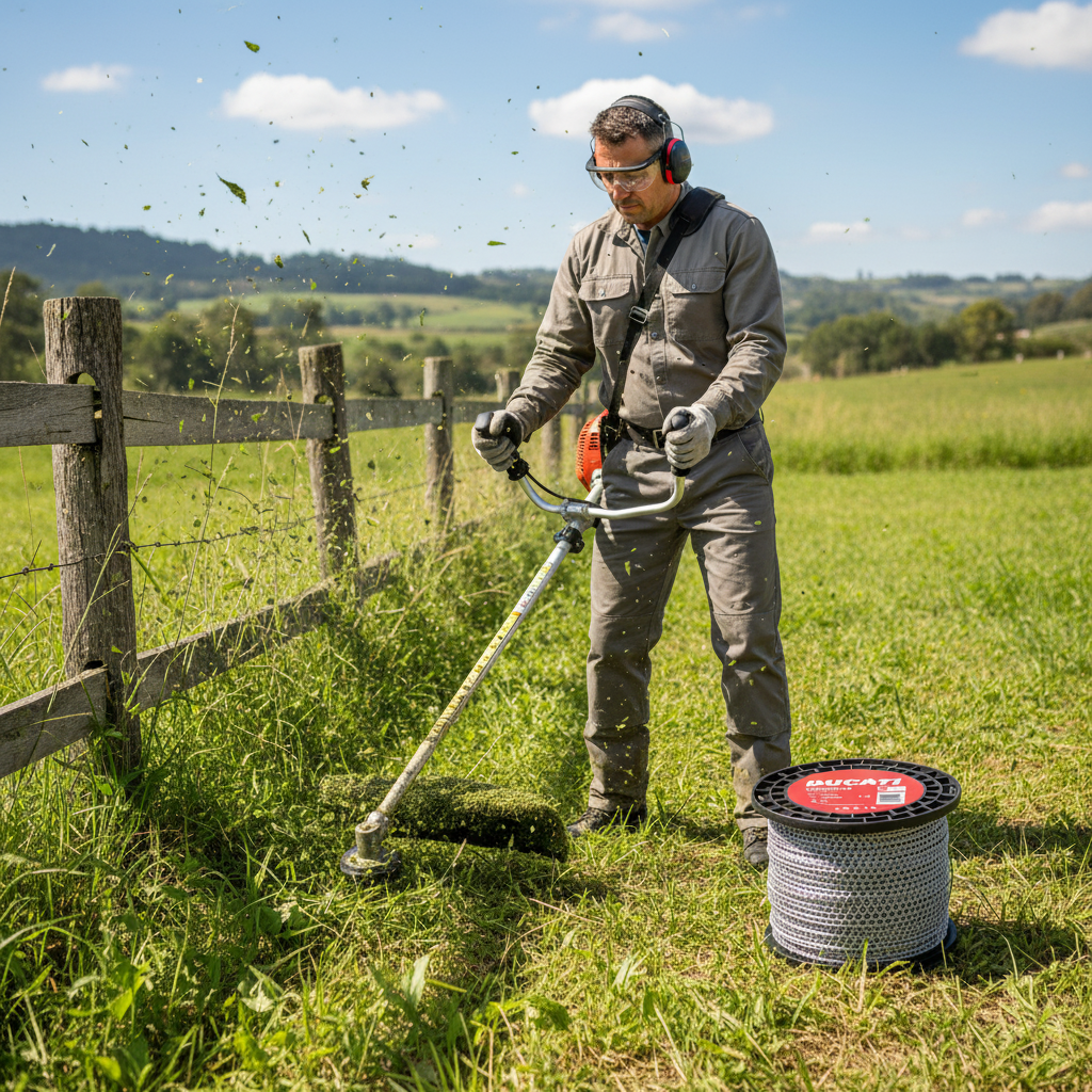 nylon-ducati-ultracut-trifase-cerca-girando-cortando-hierba-densa-junto-cerca-finca-ecuador