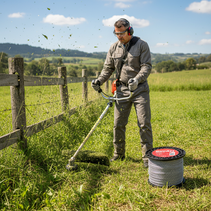 nylon-ducati-ultracut-trifase-cerca-girando-cortando-hierba-densa-junto-cerca-finca-ecuador