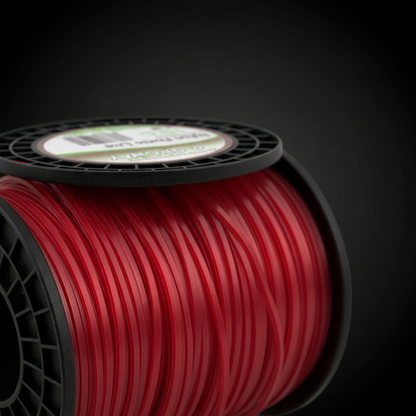 nylon-groway-force-line-redondo-closeup-seccion-circular-superficie-brillante-rojo