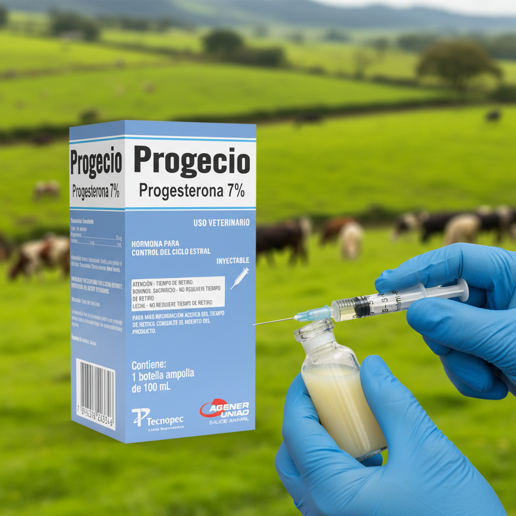 progecio-progesterona-closeup-carga-manos-guantes-cargando-progesterona-jeringa-potrero-ecuatoriano-fondo