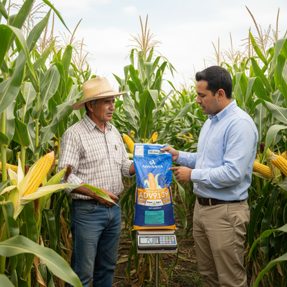 semilla-maiz-advanta-adv9139-agronomo-asesorando-campo-mazorcas-ecuador