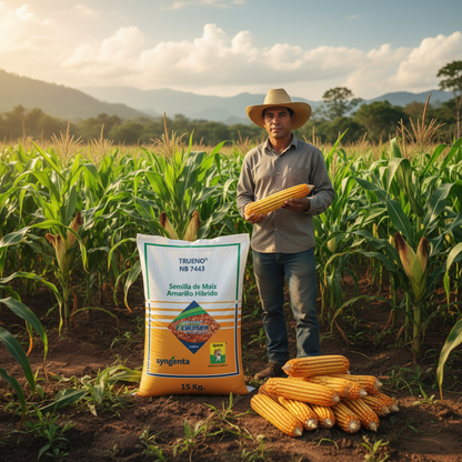 semilla-maiz-trueno-nb7443-agricultor-cosechando-mazorcas-sin-acame-ecuador