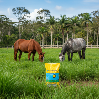 semilla-pasto-mombaza-barenbrug-caballos-comiendo-paddock-tropical-ecuador