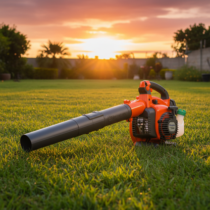 sopladora-husqvarna-125bvx-atardecer-jardin-cesped-ecuador
