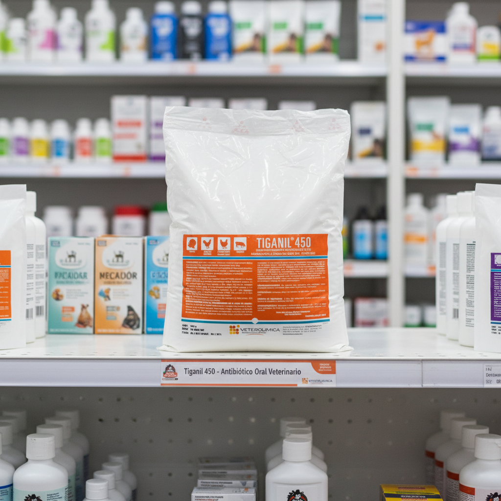 tiganil-450-oral-veterinaria-estante-tag-antibiotico-oral-veterinario-ecuador
