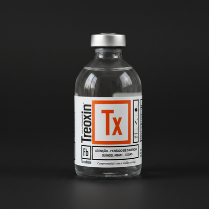 treoxin-inyectable-closeup-frasco-vidrio-etiqueta-naranja-tx-fondo-oscuro