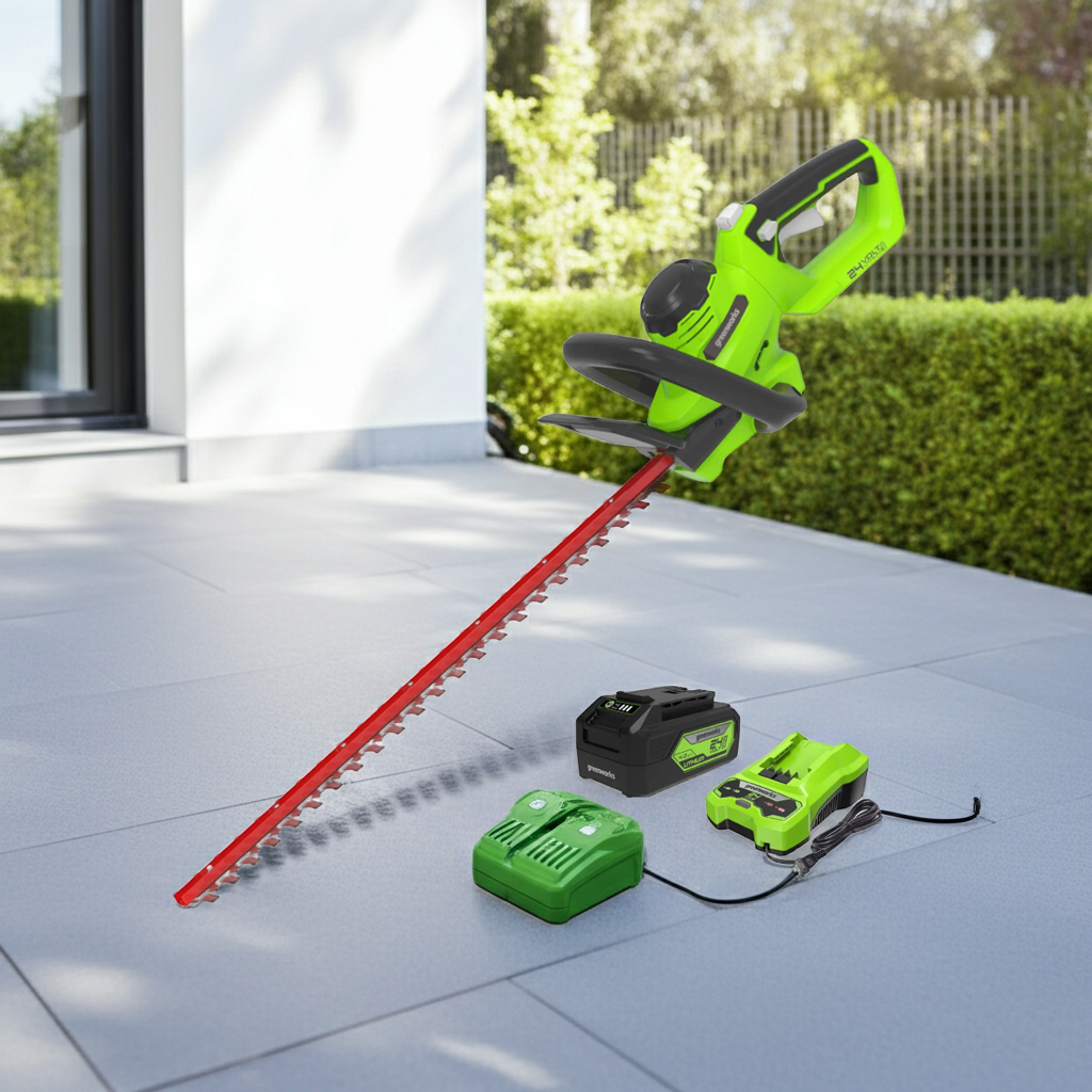 Podadora de Altura + Cortasetos Greenworks 24V