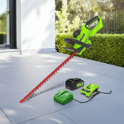 Podadora de Altura + Cortasetos Greenworks 24V